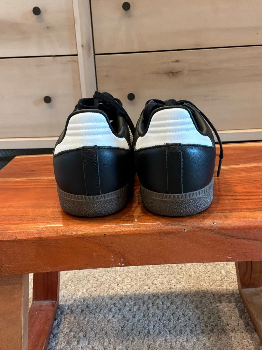 adidas Samba Black with White Stripes Casual Sneakers - Picture 3 of 4